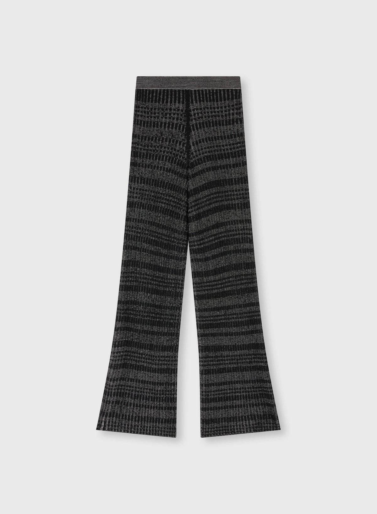 BLACK MICRO-CHECK KNITTED PANTS
