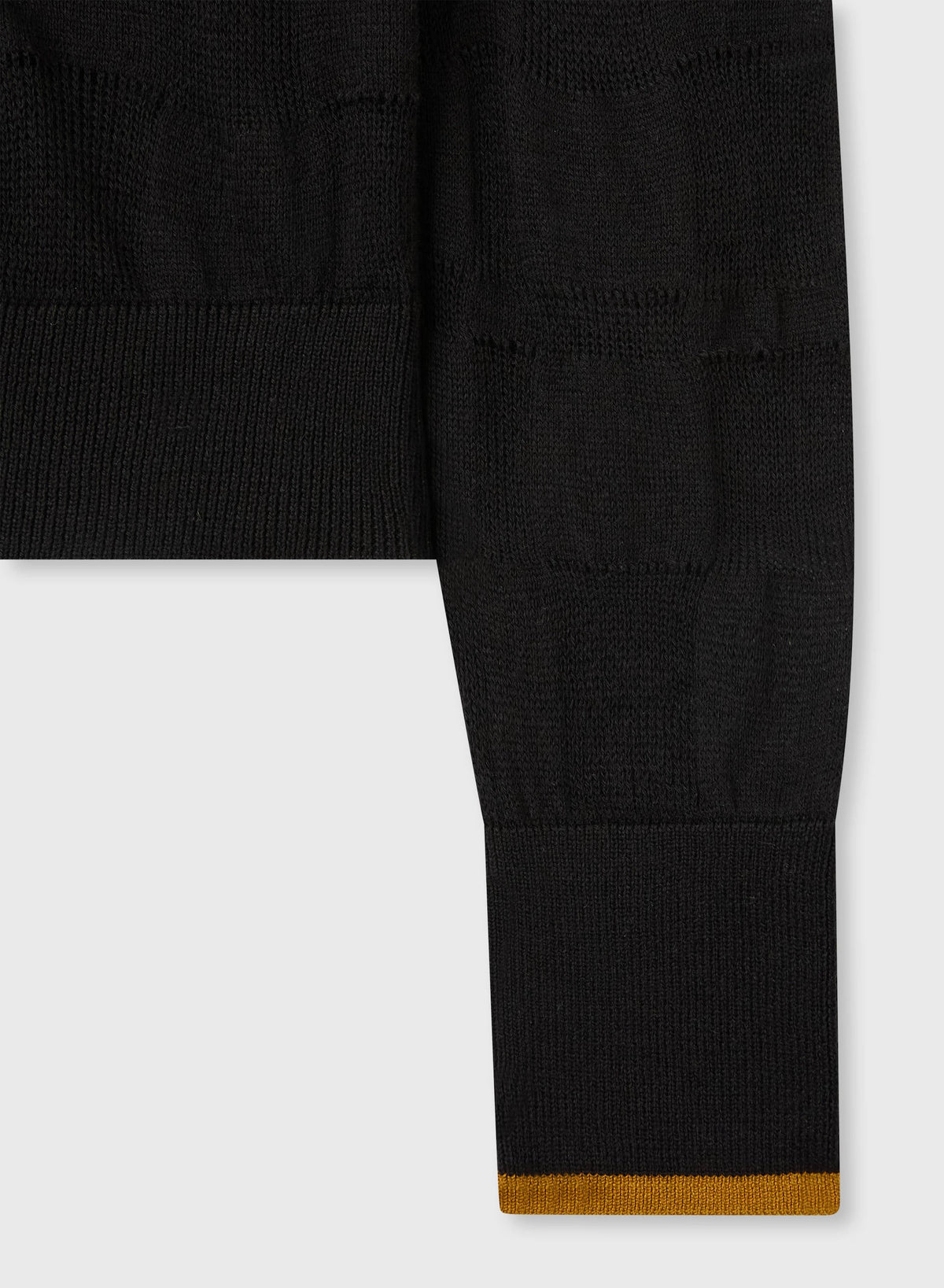 BLACK AND CAMEL KNITTED DAMIER LONG SLEEVES POLO