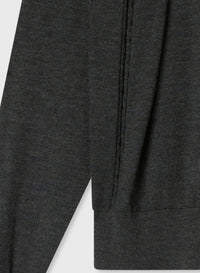 ANTHRACITE SIDE ARGYLE DETAIL LONG SLEEVE POLO
