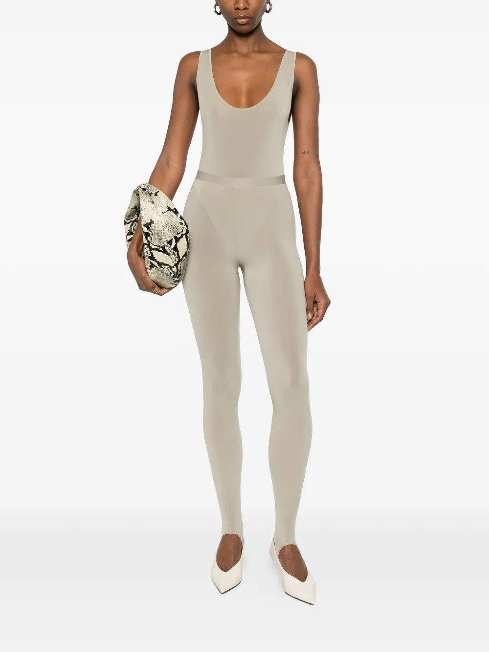 Sheer Stirrup Legging - Taupe