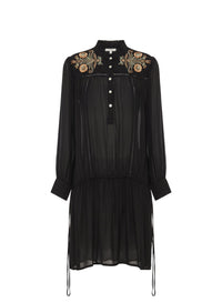 Robe courte brodée Igor - Black