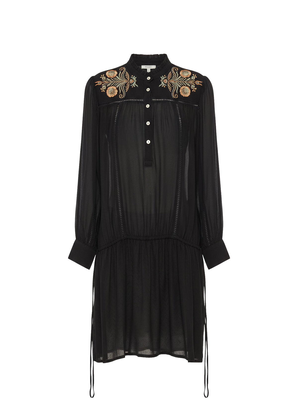 Robe courte brodée Igor - Black