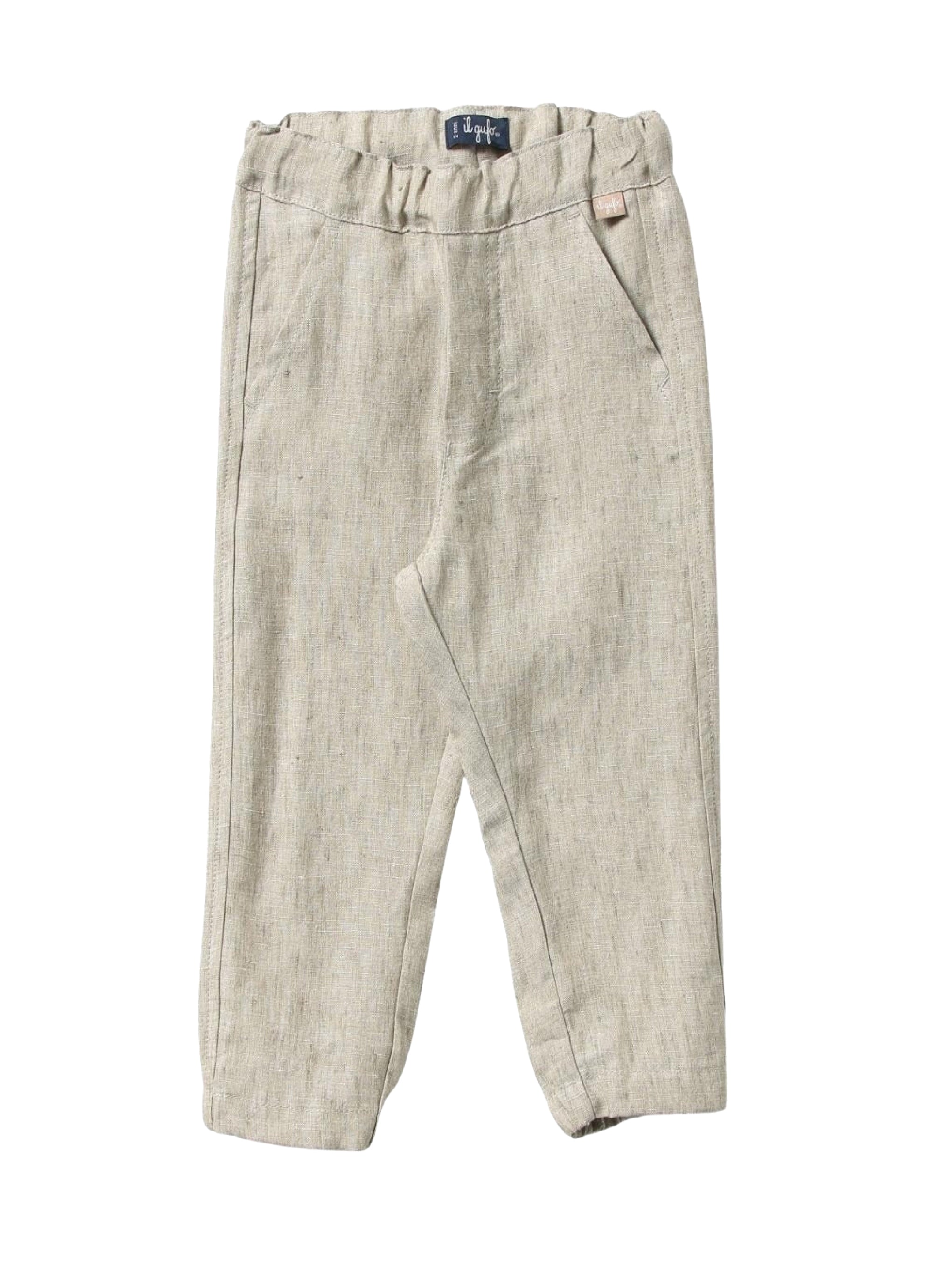 Pantalone in lino cachi