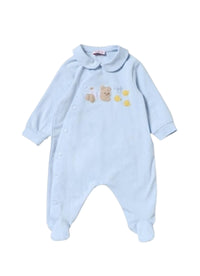 Tutina in jersey azzurro con orsetto