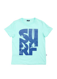 Surf print T-shirt - Acquamarina & Baia