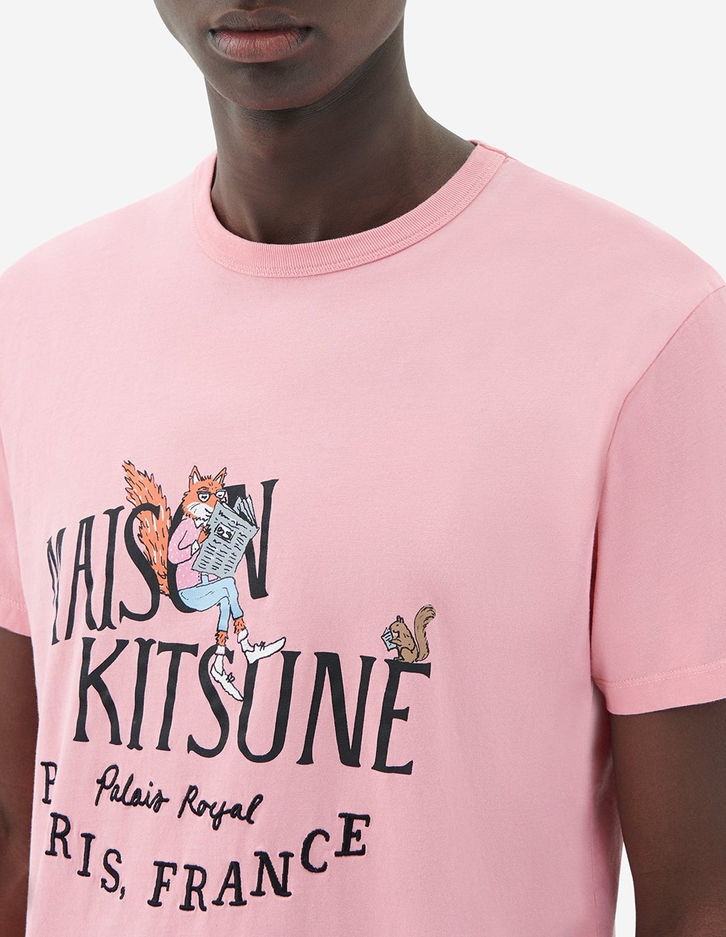 T-shirt Maison Kitsuné x Olympia Le-Tan - Bubble Gum Pink