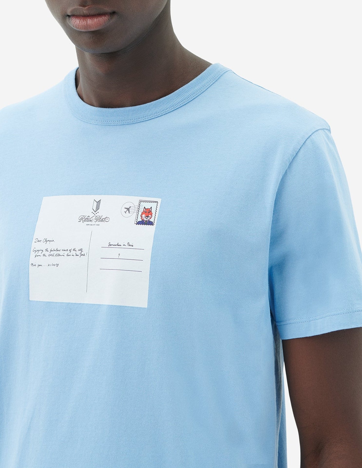 T-shirt Maison Kitsuné x Olympia Le-Tan - Baby Blue