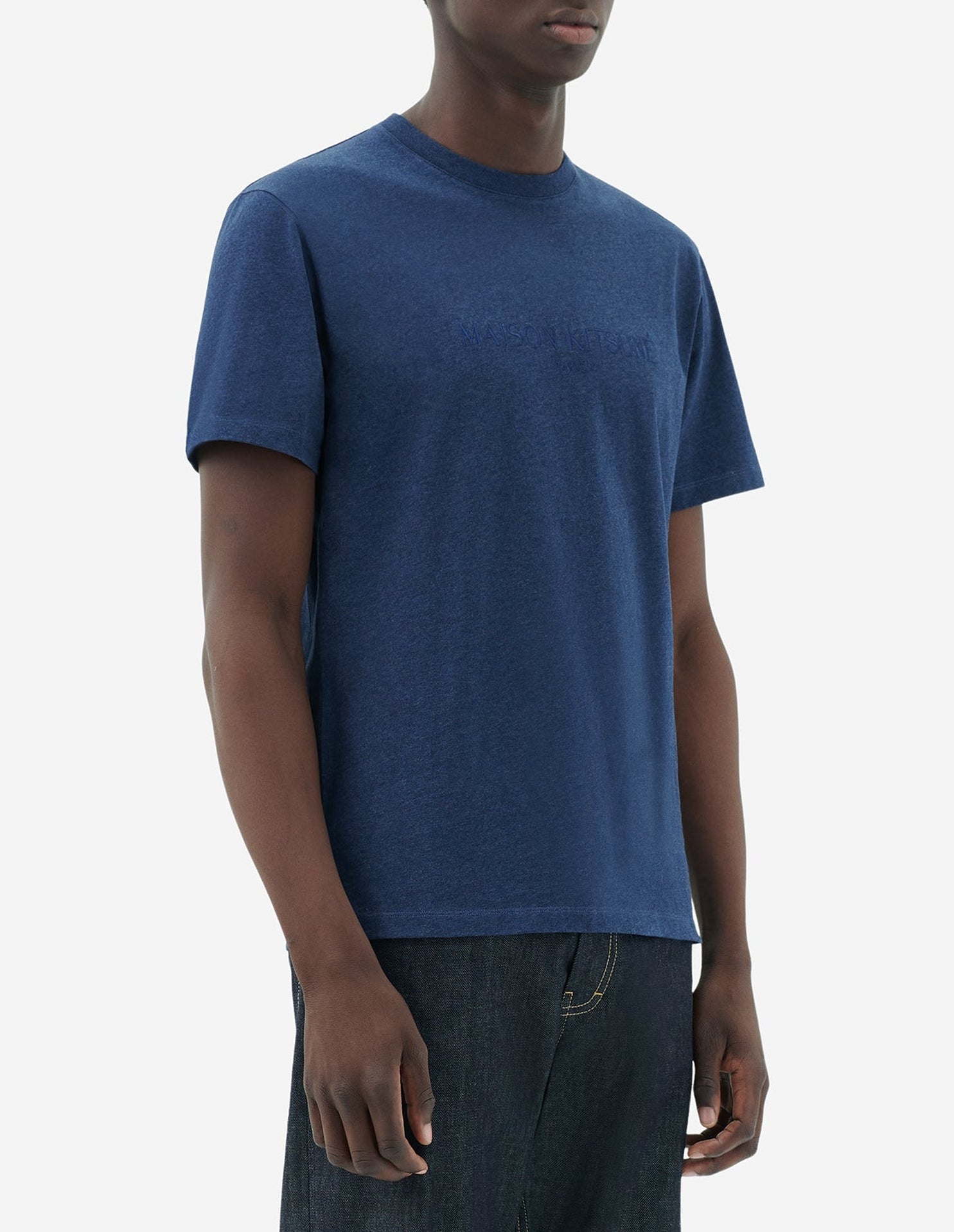 T-shirt avec broderie Maison Kitsuné - Navy Melange