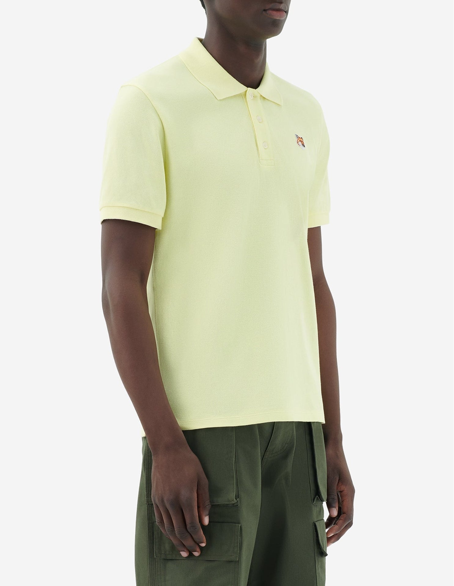 Polo à manches courtesavec écusson - Light Yellow