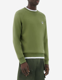 Sweatshirt à col rond avec écusson - Dark Khaki