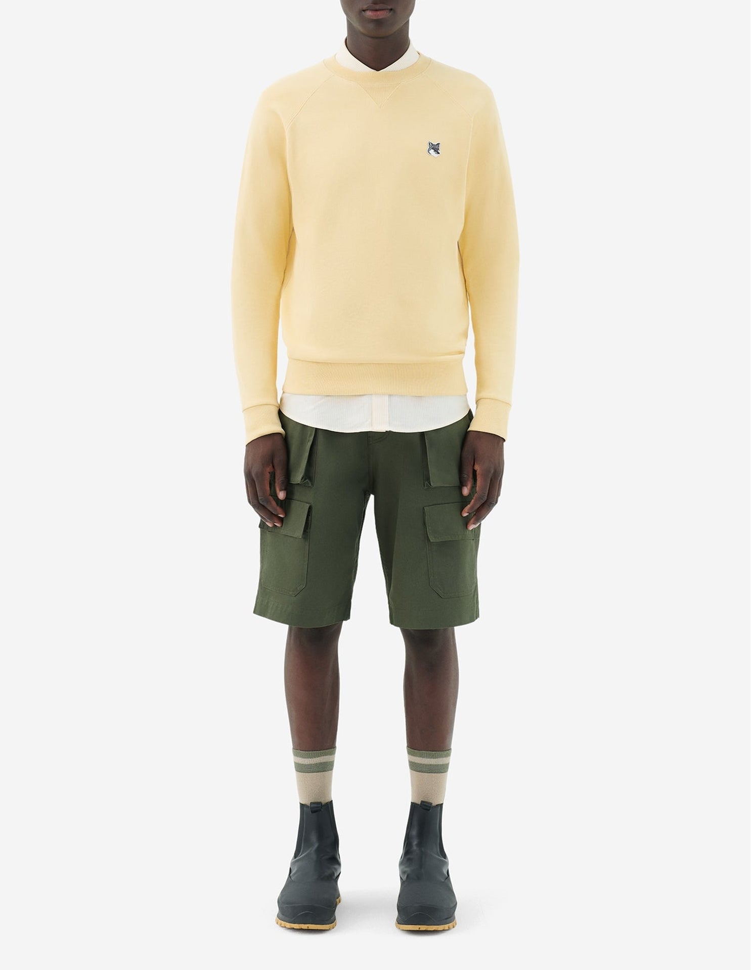 Sweatshirt à col rond avec écusson - Pale Orange
