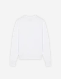 Sweatshirt à col rond avec écusson brodé - White