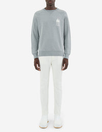 Sweatshirt Camp ajusté avec impression - Grey Melange