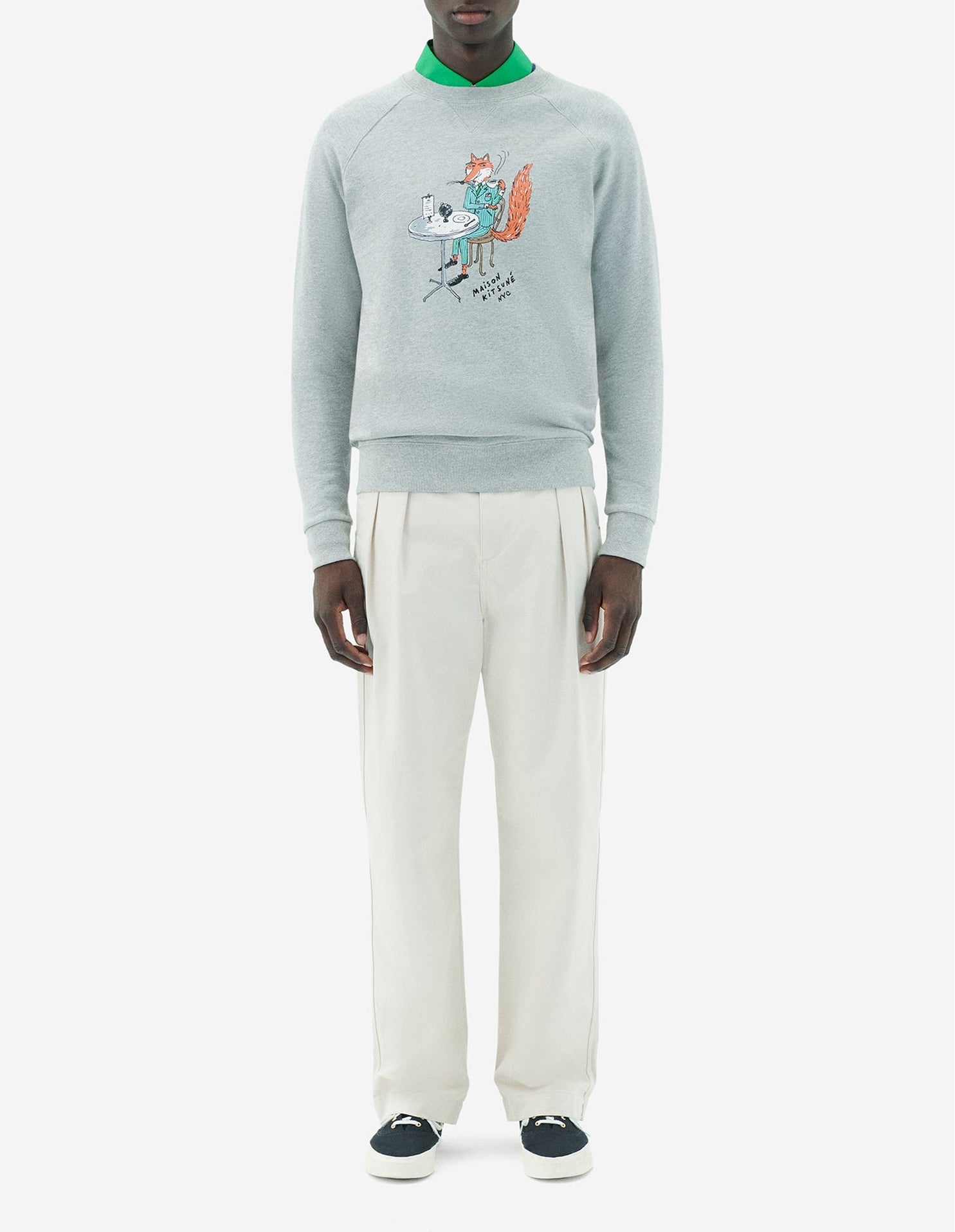 Sweatshirt Maison Kitsuné x Olympia Le-Tan - Grey Melange