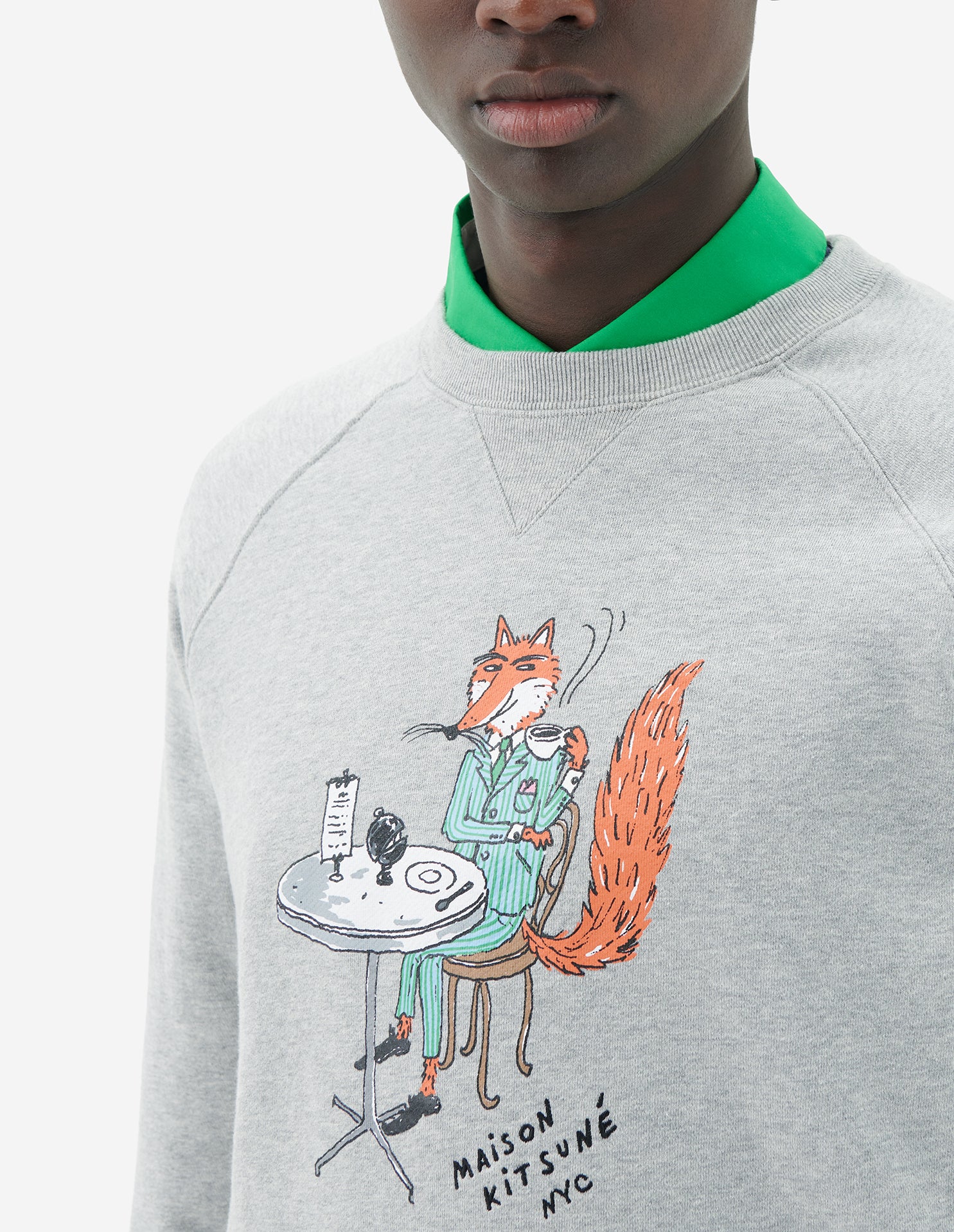 Sweatshirt Maison Kitsuné x Olympia Le-Tan - Grey Melange