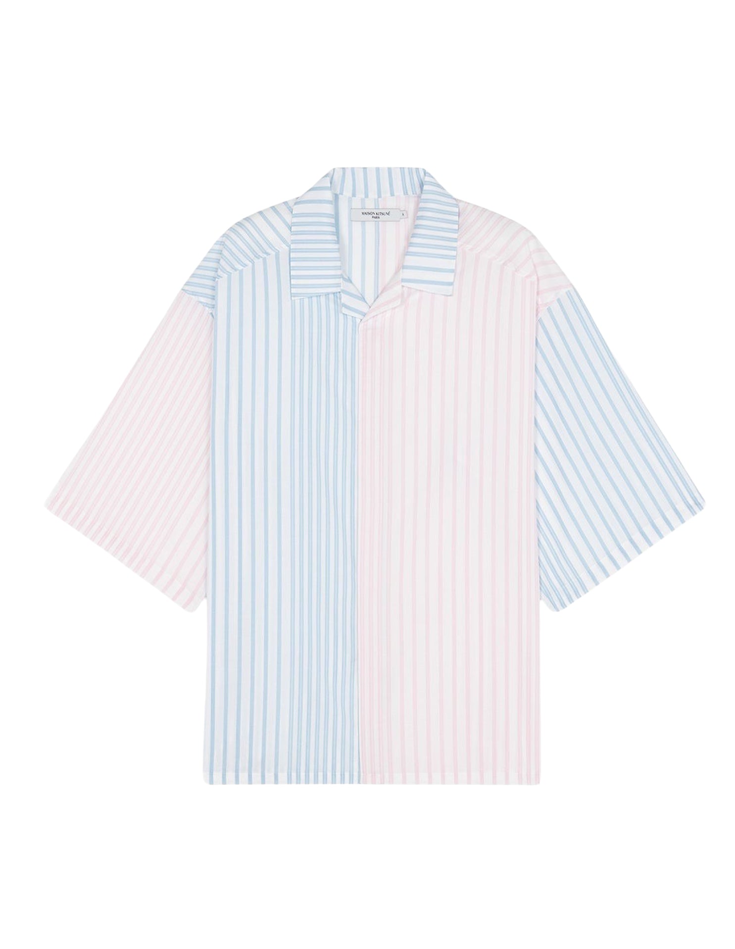 Oversized short-sleeved striped shirt - Color Block Stripes