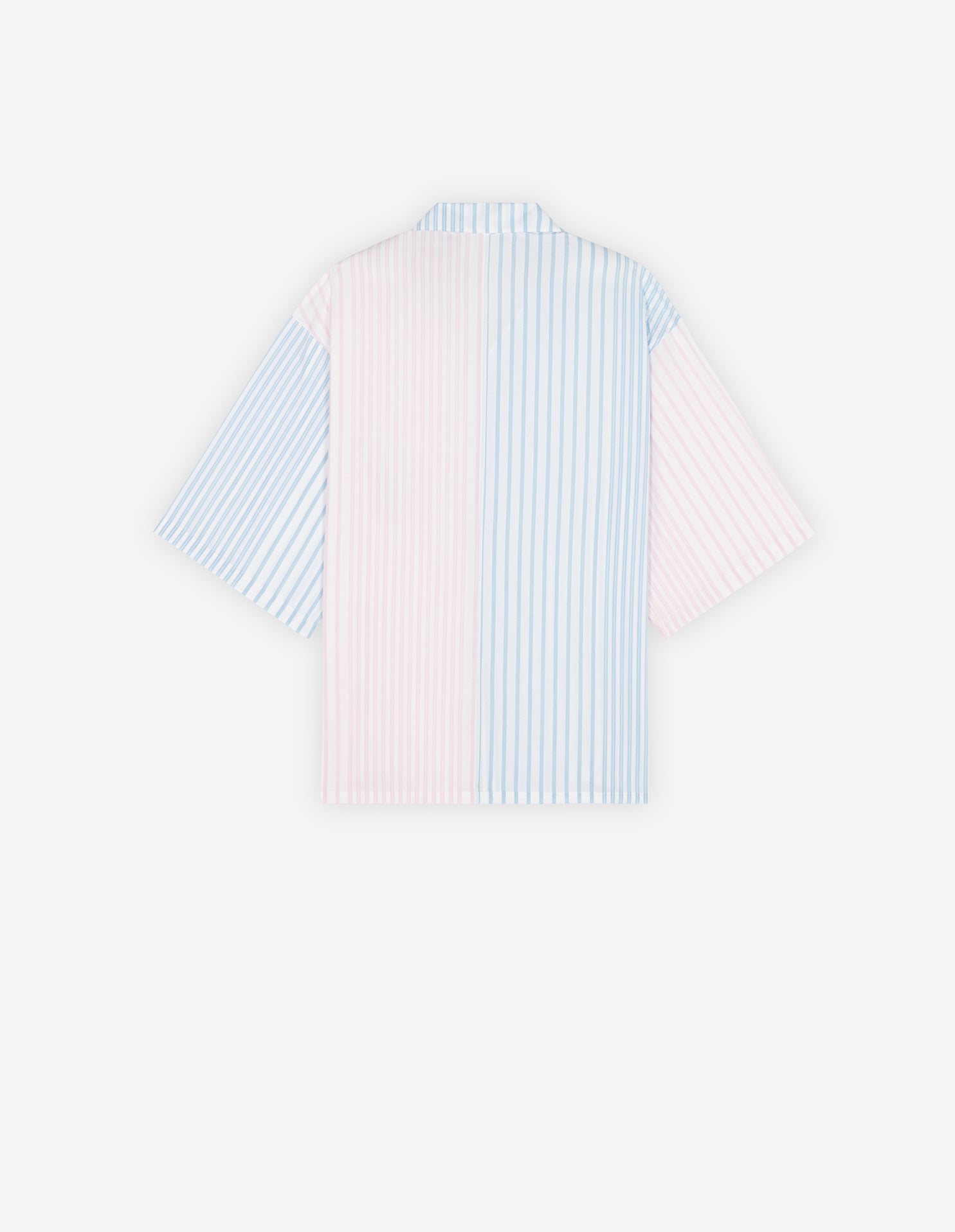 Oversized short-sleeved striped shirt - Color Block Stripes