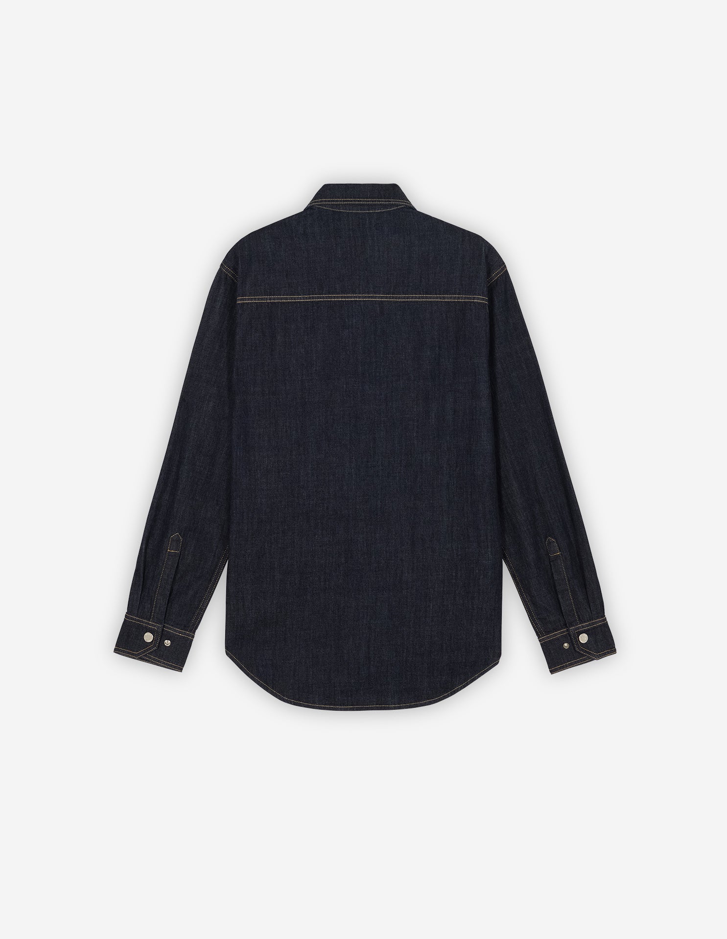 Oversized overstitched denim shirt - Indigo