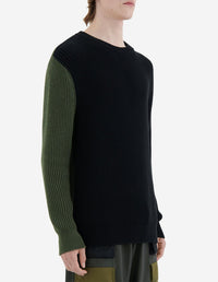Pull à manches longues en laine - Black