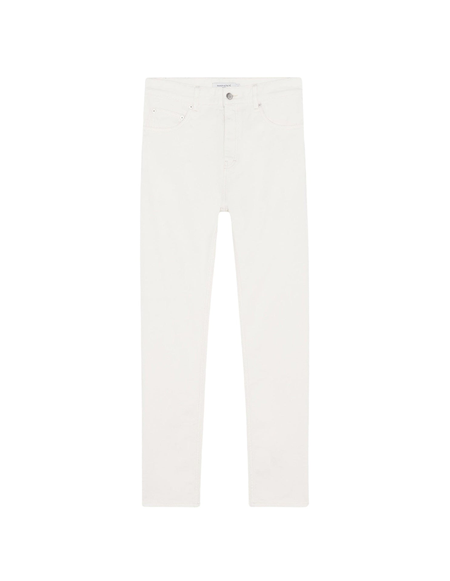 Pantalon slim 7/8 près du corps en denim - Ecru