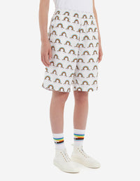 Short imprimé élastiqué à la taille - Multicolor