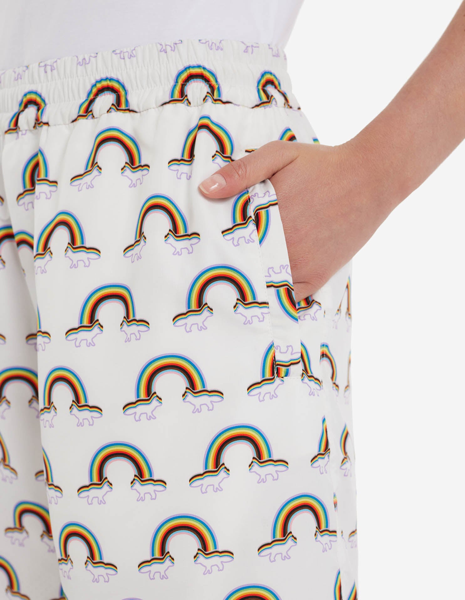 Short imprimé élastiqué à la taille - Multicolor