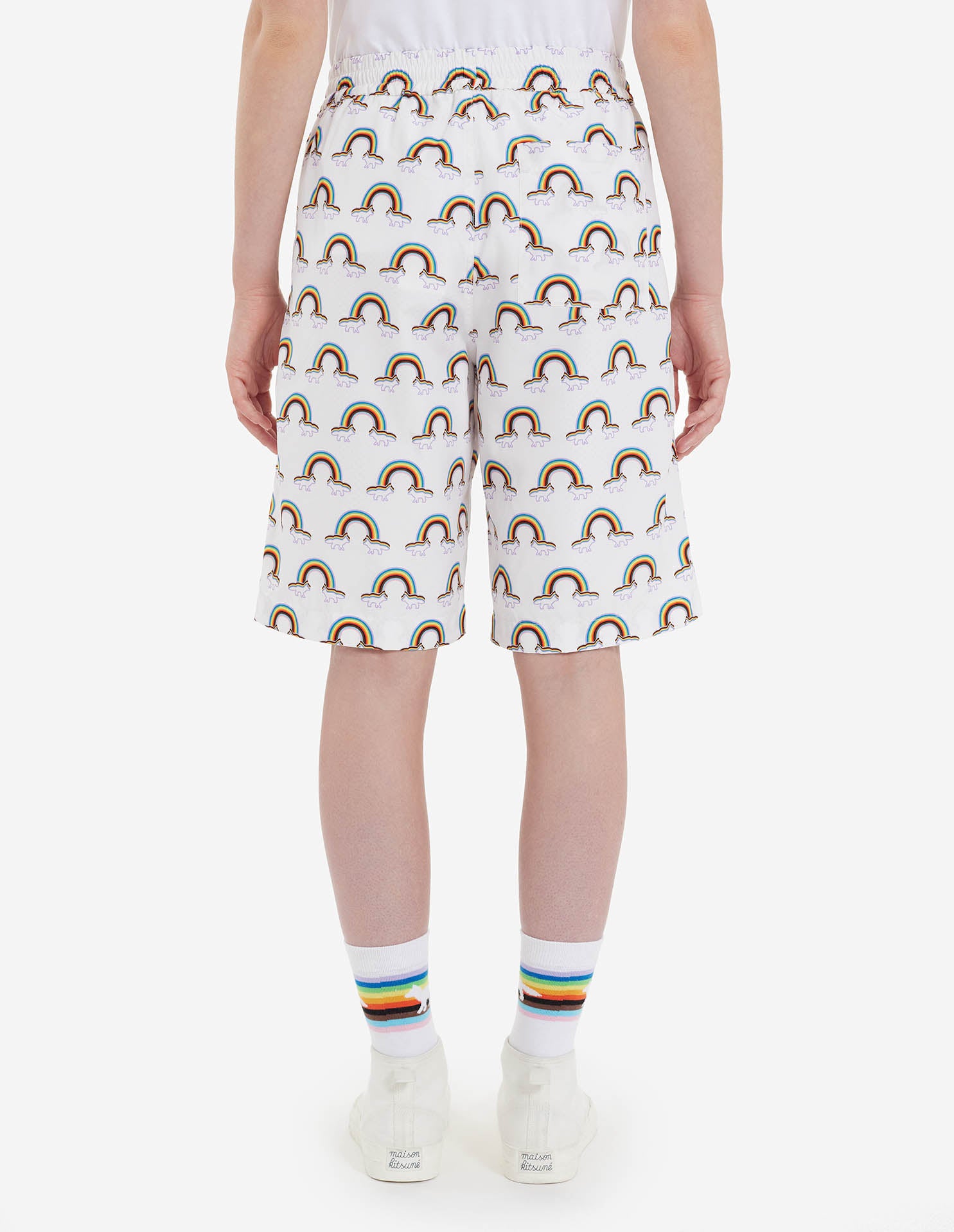Short imprimé élastiqué à la taille - Multicolor