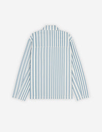 Zip-over shirt with pockets - Sky Blue Stripes