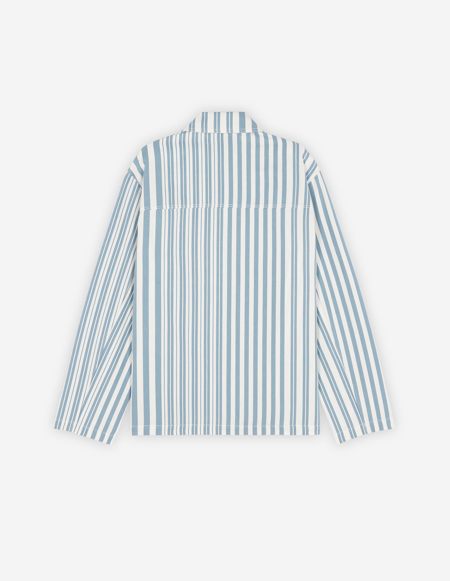 Zip-over shirt with pockets - Sky Blue Stripes