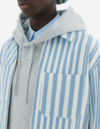Zip-over shirt with pockets - Sky Blue Stripes