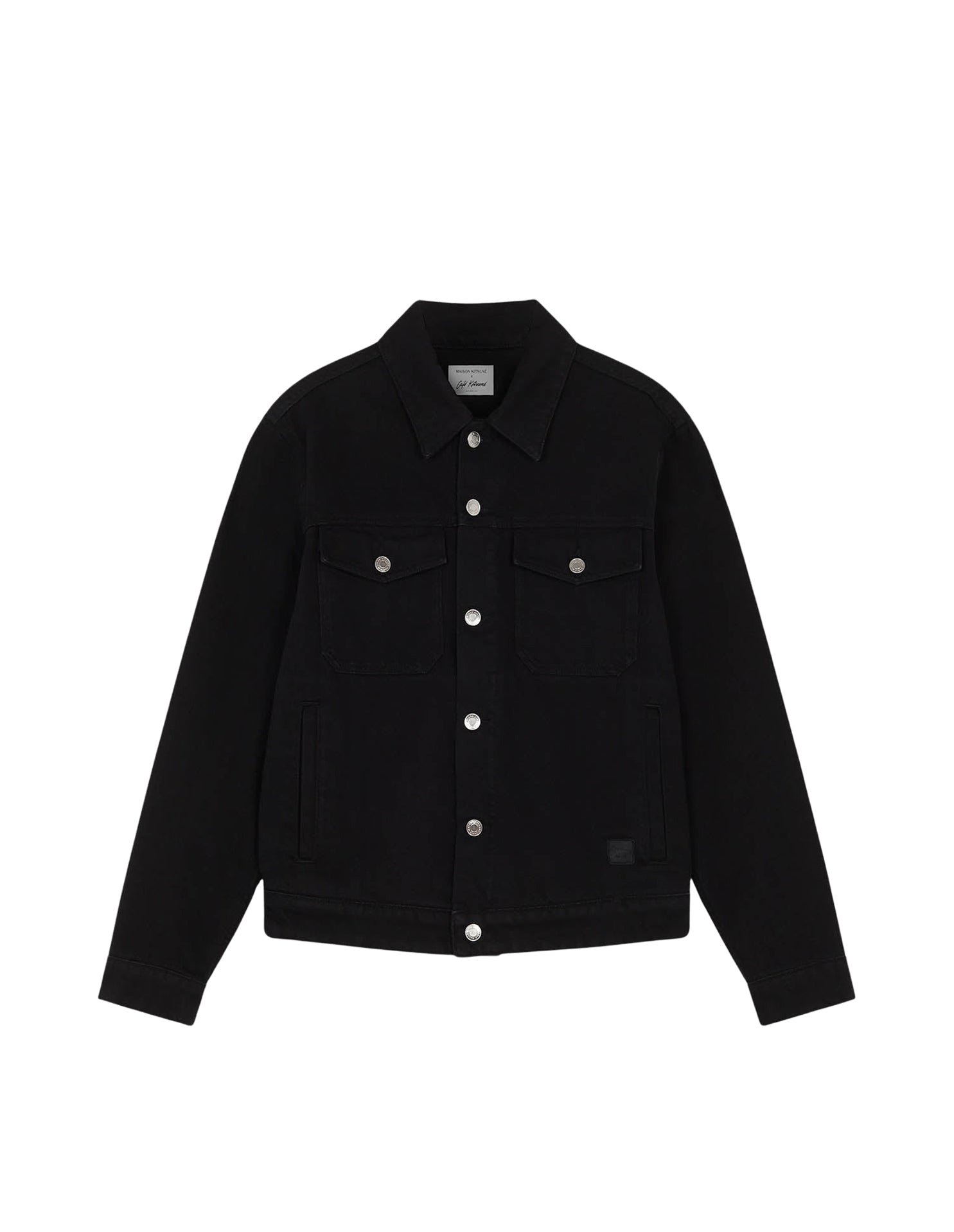 Veste droite avec écusson en denim - Black