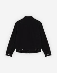 Veste droite avec écusson en denim - Black