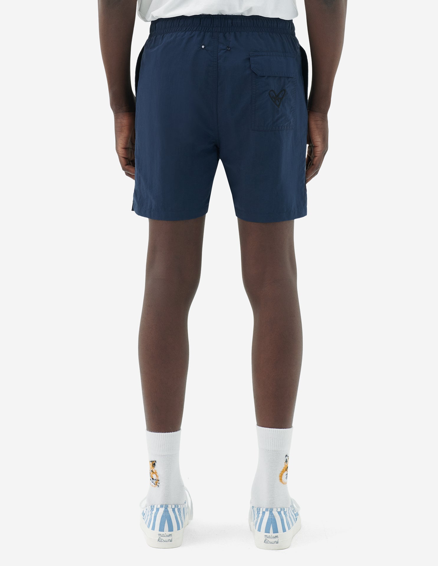 Short de bain brodé à l'arrière - Dark Navy