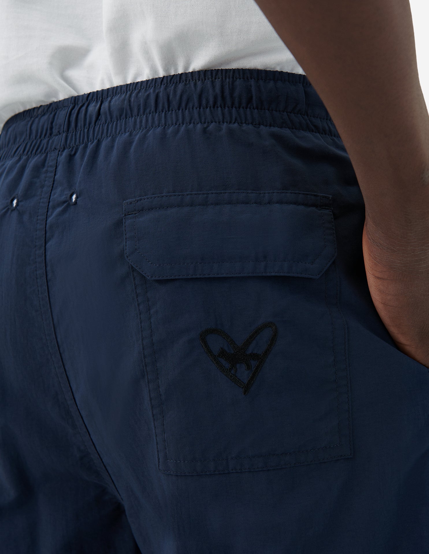 Short de bain brodé à l'arrière - Dark Navy