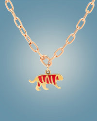 Charm Tigre en or jaune 18K et émail - Or Jaune