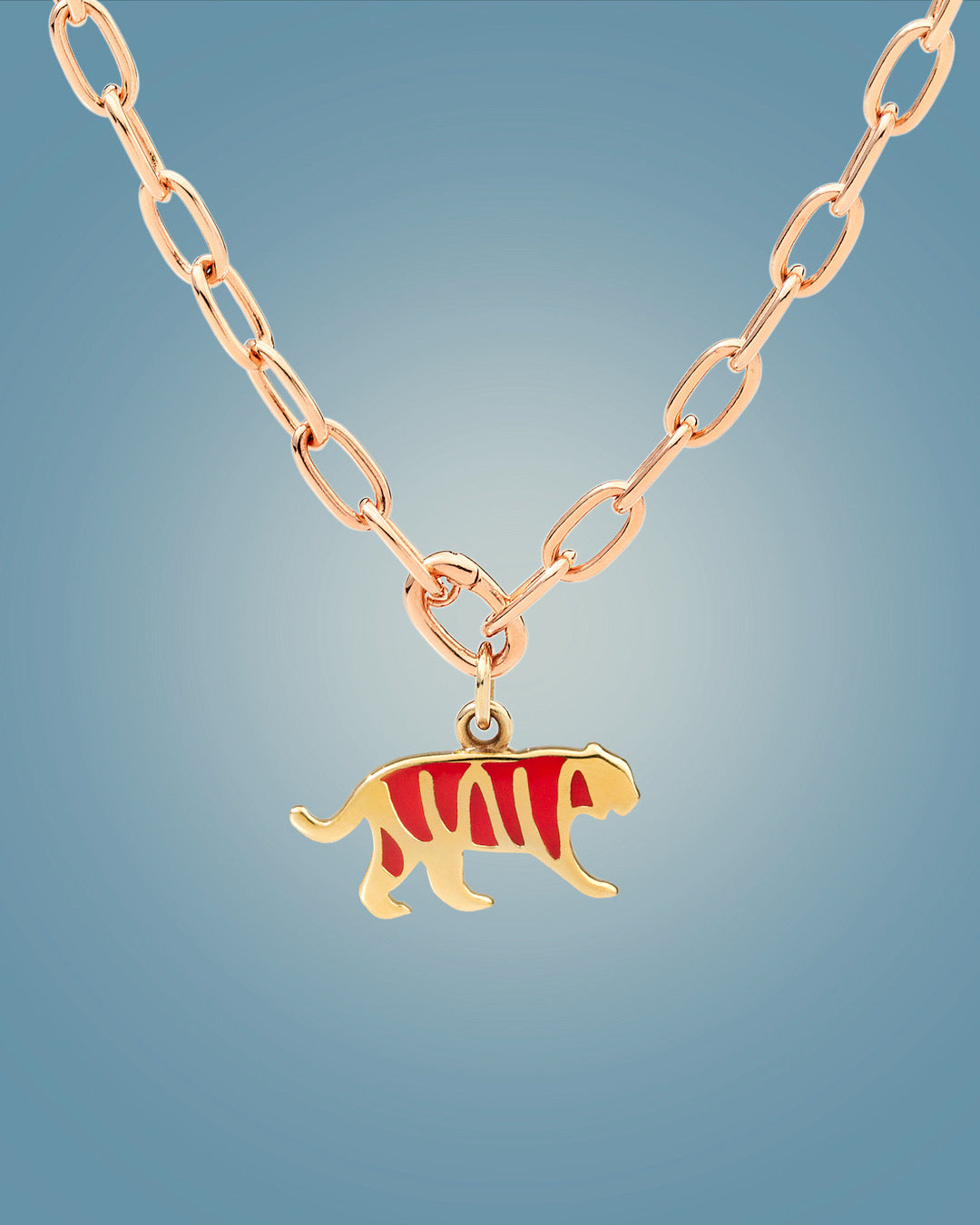 Charm Tigre en or jaune 18K et émail - Or Jaune