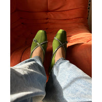 Ballerinas Cara - Dollar green satin