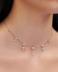 Collier Universe en or rose 9K et diamants - Or Rose
