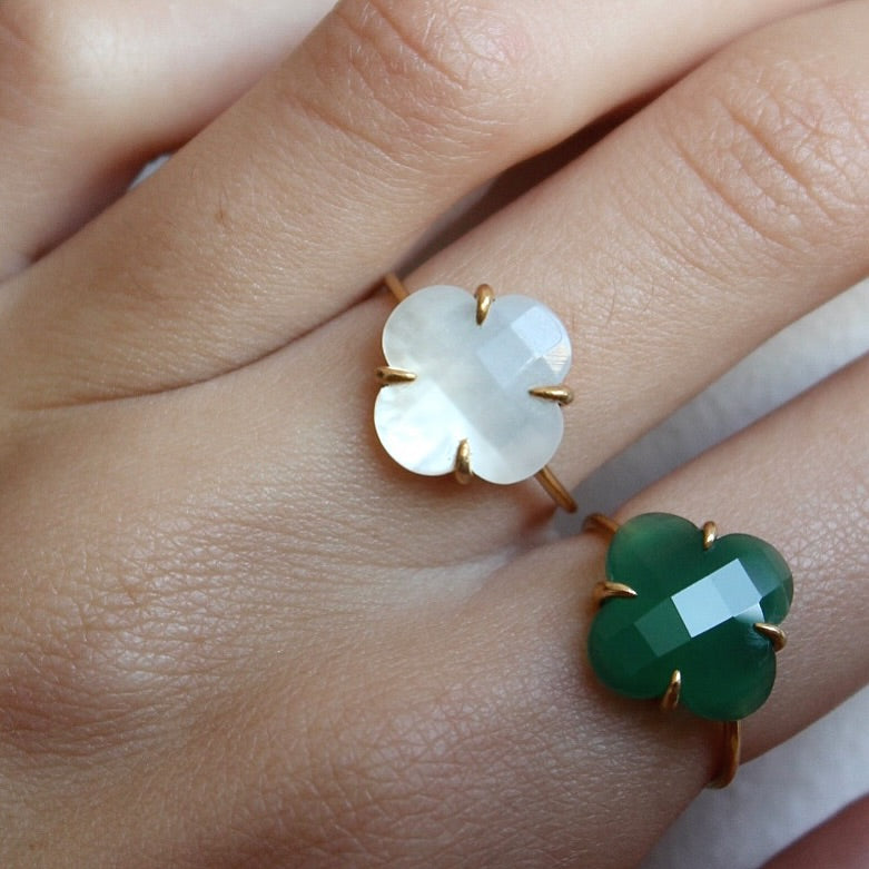 Bague Victoria en or jaune & Quartz - Rose