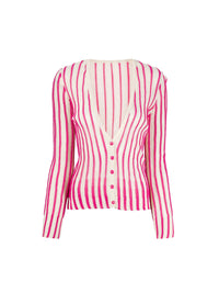 Cardigan Manosque rayé - Pink