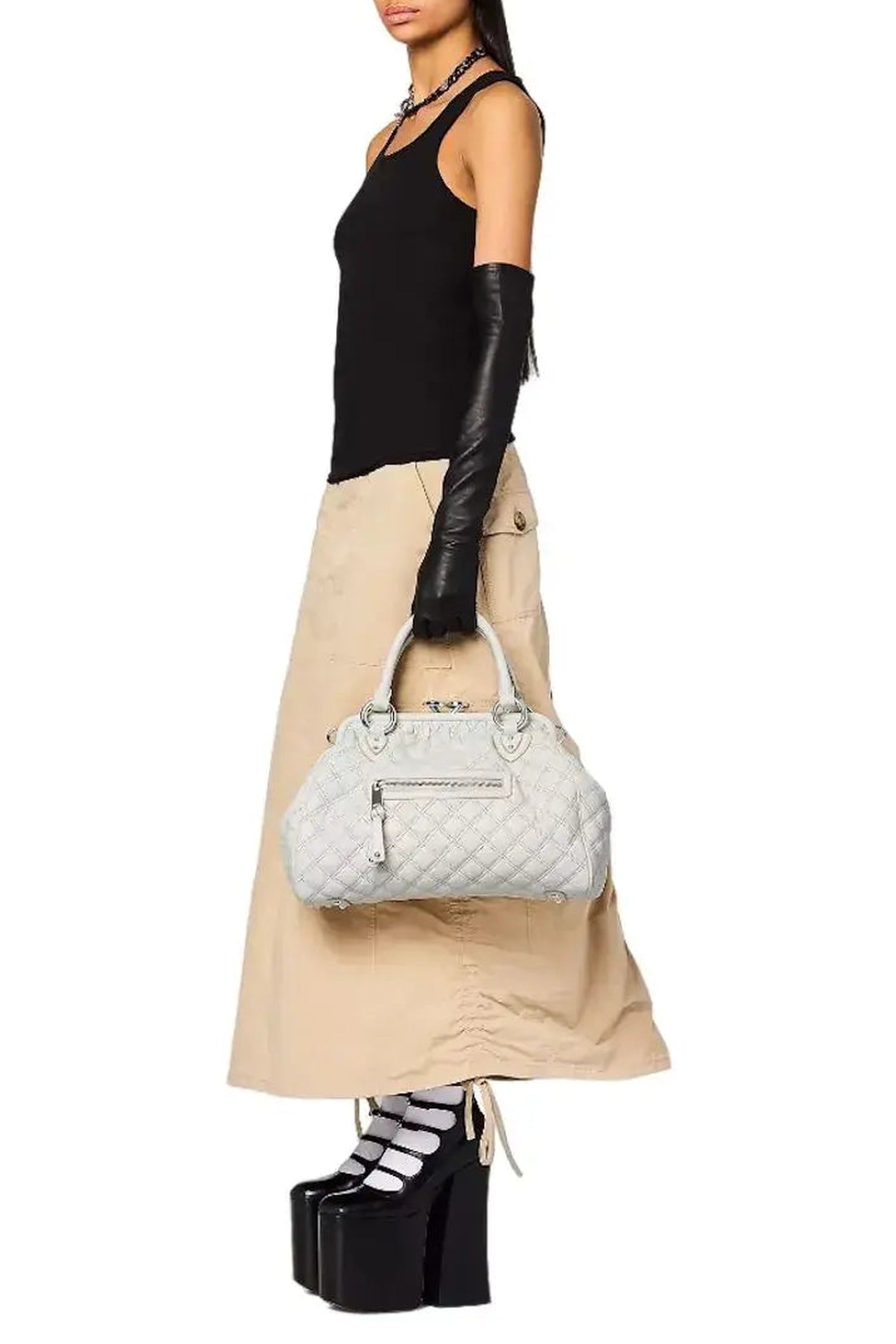 Stam bag with leather chain - Cloud White