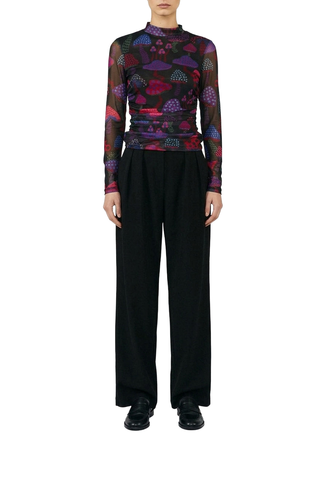 Blouse Mushrooms Neon en tulle - Multicolore