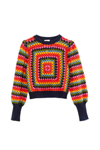 Pull Sunset Stripes en crochet - Multicolore