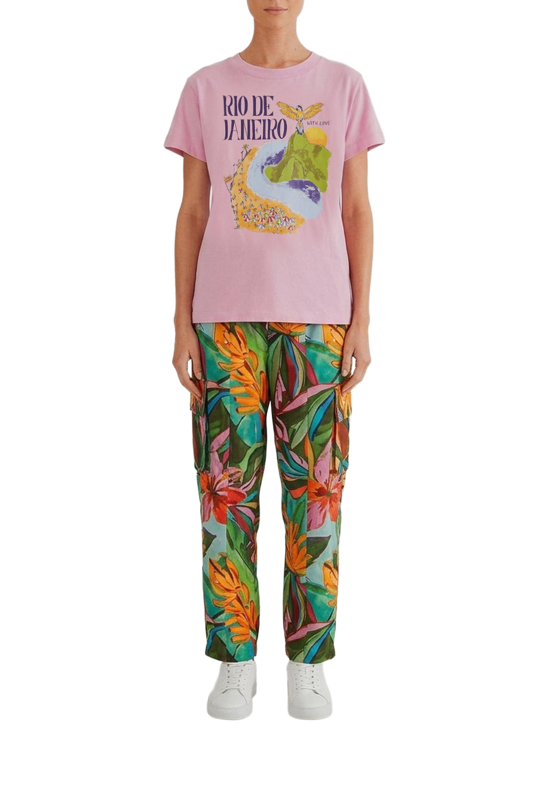 T-shirt coupe Rio de Janeiro en coton - Rose