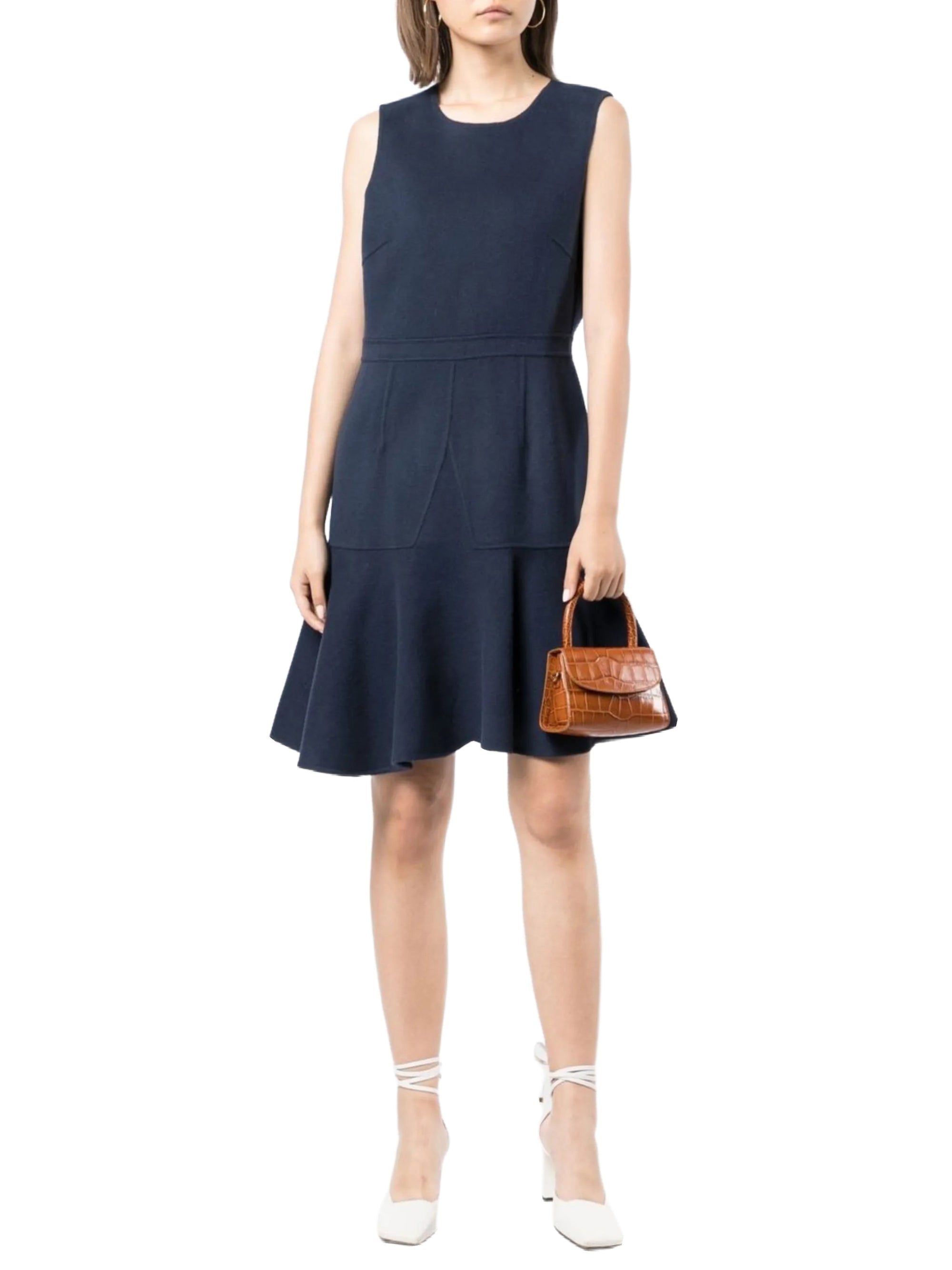 Robe courte en laine - Bleu petrole