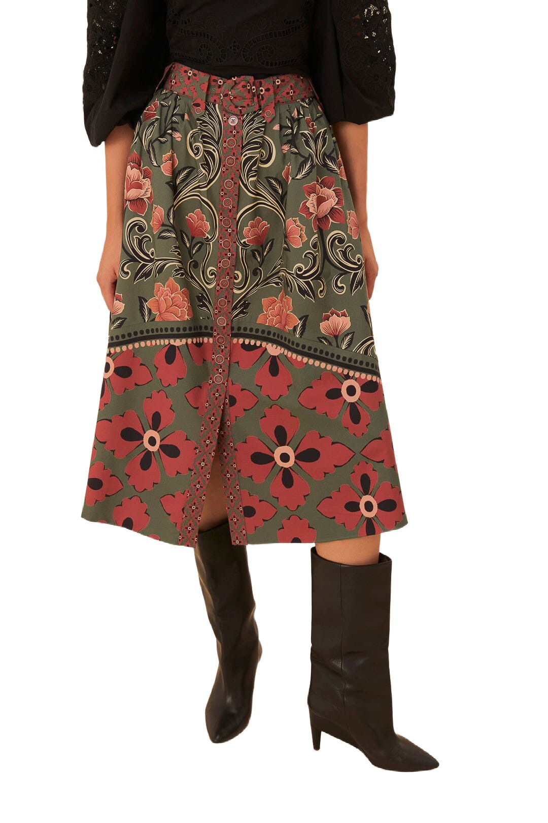DJV_Arabesque Floral Green Jupes & Shorts - Arabesque Floral Green