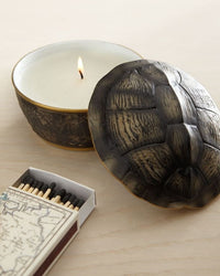 Bougie tortue en porcelaine - Brown