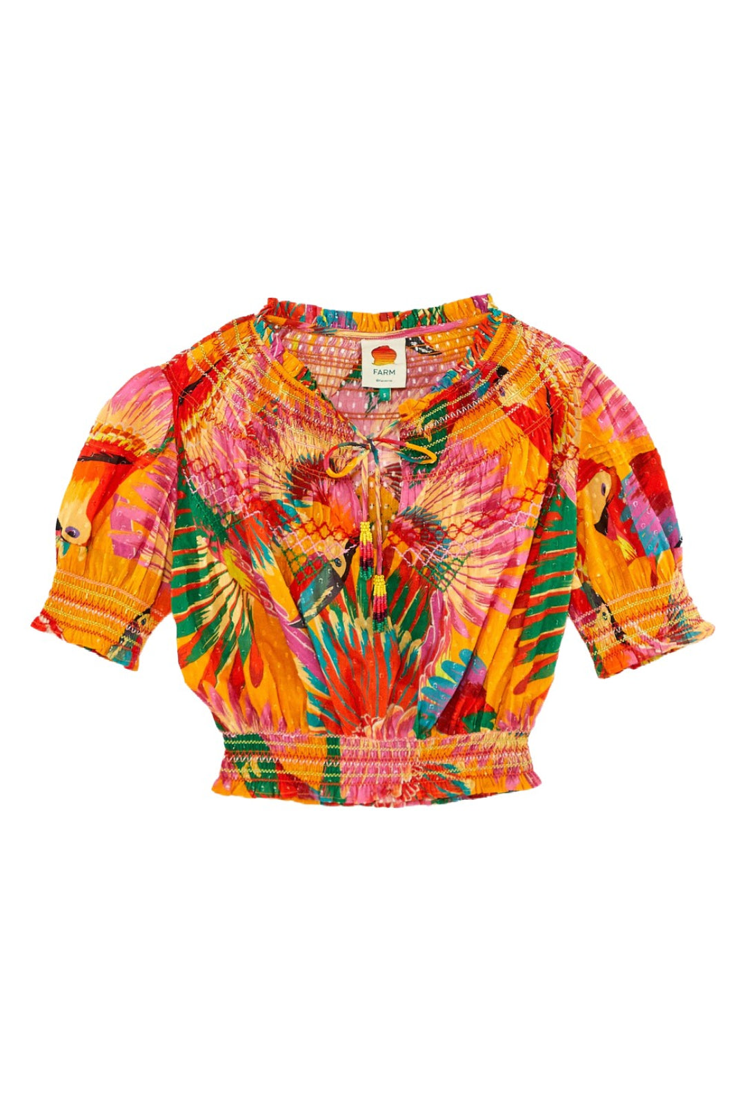 Blouse Colorful Toucans en coton - Orange