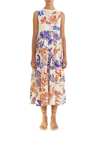 Robe midi Al Mare façon t-shirt en coton - Blanc
