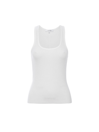 RIB SCOOP NECK TANKWHITE